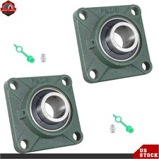 2 PCS UCF208-24 Pillow Block Flange Bearing 1-1/2" Bore 4 Bolt Solid Base US
