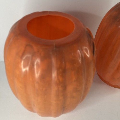 Lote de 2 Molde Soplado Calabaza Vintage Halloween Tiki Antorcha Cubierta Jack O Linterna - Imagen 3 de 6