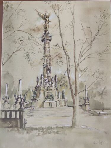 ROD COFRAN SIGNED ORIGINAL WATERCOLOR PAINTING "Angel of the Independence" - Picture 2 of 9