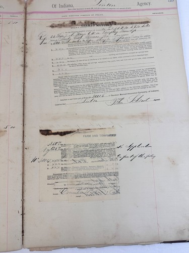 Antique 1890s German Mutual Insurance Company Ledger Book Indianapolis - Picture 17 of 20