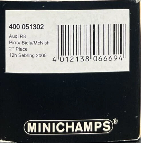 Minichamps 1/43 Audi R8 2º puesto 12º Sebring 2005 Pirro - 400051302 Foto 4 de 4