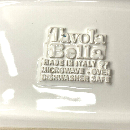Tavola Bella Italia Blanco Rectángulo Cerámica Bandeja para Servir Plato Borde Decorativo - Imagen 4 de 20