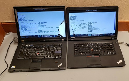 Lot of 2 Lenovo ThinkPad Edge 15/T500 i3/C2D 1GB RAM 0GB HDD CRACKED SCREEN - Picture 1 of 12