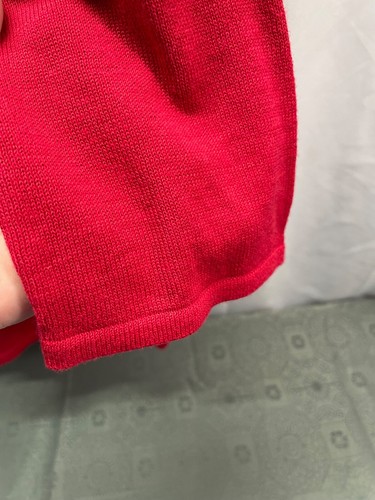 Covington Womens Size Petite Medium Red 3/4 Sleeve Sweater Top Beaded Sq Neck - Picture 4 of 7