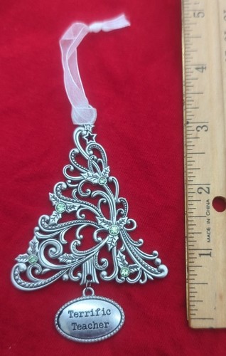Christmas Tree Hanging Ornate Ornament Ganz Terrific Teacher Holiday Gift - Picture 5 of 6