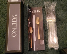 New Oneida Forks Colonial Boston Dinner 7 1/4" Stainless Original Box Set 4 S/4