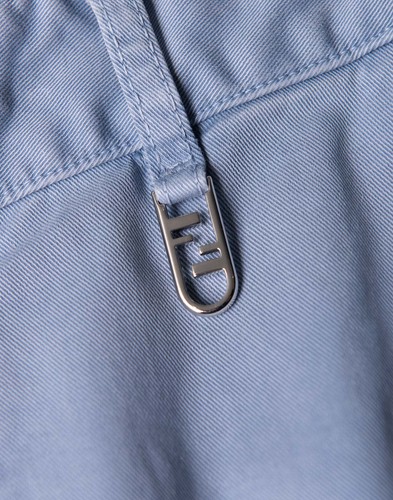 RRP €880 FENDI ROMA Gabardine Trousers IT50 US40 L Blue Stretch Garment Dye - Picture 6 of 9