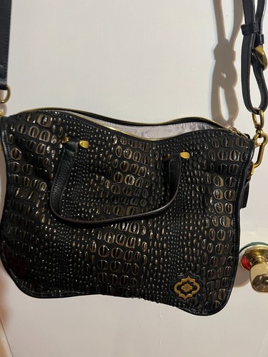 NWOT orYANY Black Leather Satchel Crossbody Handbag - Picture 7 of 9