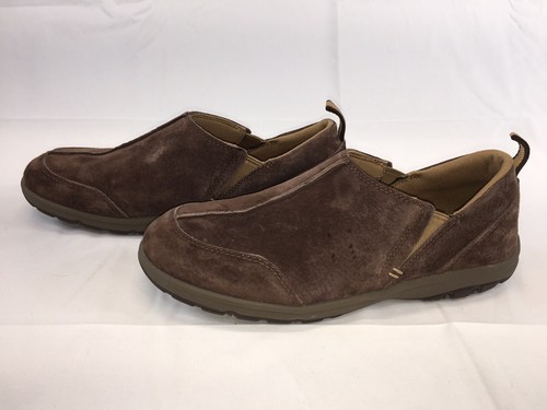 Duluth Trading Co Women SZ 8.5M Brown Suede Slip on Mocs Comfort Shoes Loafers - Picture 2 of 10