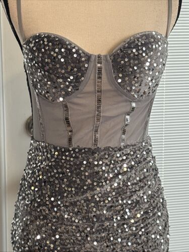 Joyfunear Sequin Spaghetti Strap Dress Gray Size Medium - Picture 2 of 21