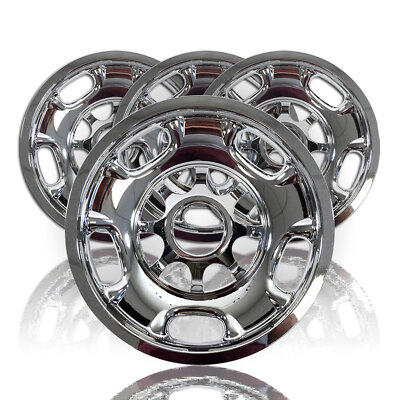 4 New 17'' 8 Lug CHROME Wheel Skins Rim Covers Hub Caps for GMC Sierra 2500 3500