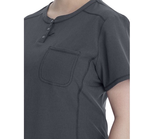 Kleines graues Damen-Peeling-Top Supreme V-Ausschnitt Scrubstar meliert zinngrau - Bild 6 von 10