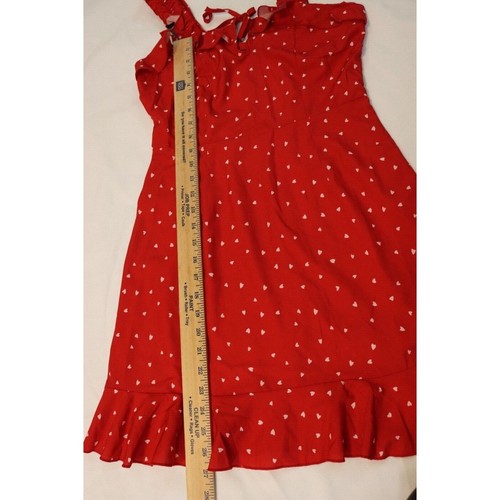 NWT Nasty Gal Red Dress Short Dress Sleeveless Heart Polka Dots (30) - Picture 10 of 11