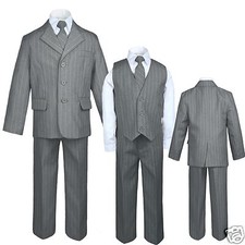 New Baby, Toddler Boy Easter Formal Wedding Party Tuxedo Suit Gray S-16,18,20
