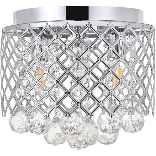 Chandelier Crystal Flush Mount Chrome Bedroom Hallway Bathroom Light Fixture 10" - Picture 2 of 11