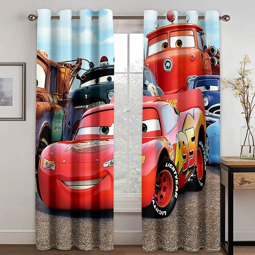 3D Cars Lightning McQueen Gardinen Vorhänge Jungen Verdunkelungsvorhänge Ring oben Ösen - Bild 11 von 27