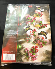 Bucilla CANDY CANE SNOWMAN Felt Ornaments Kit Set Rare Factory Direct OOP 86308