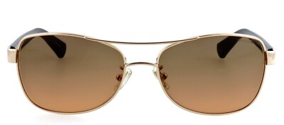 New COACH HC7054 922395 56mm Gold Black Aviator Sunglasses  display picture 1