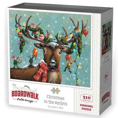 Christmas in the Antlers 210 Piece Jigsaw Puzzle Boardwalk New