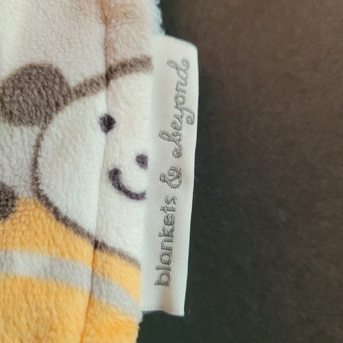 Blankets and Beyond Monkey Lovey Tan Blue Plush Security Blanket with Leaves - Picture 3 of 8