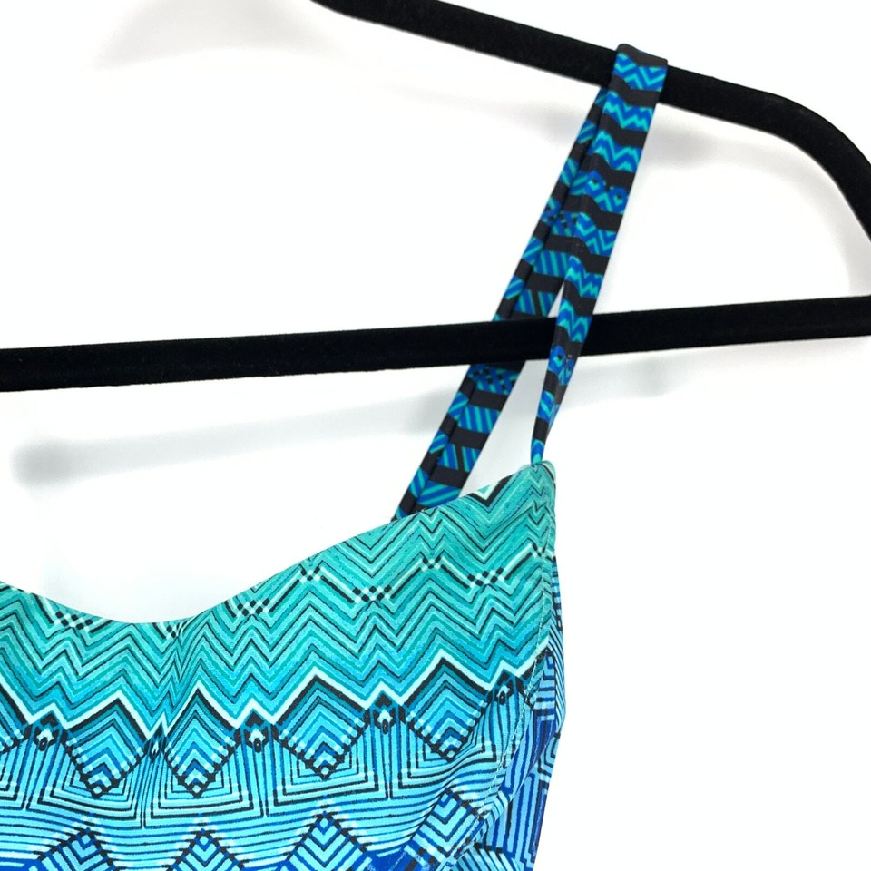 Prana Womens Size XS Ombre Patterned Tankini Swim Top Blue Green eBay