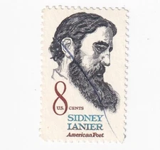 STAMP US SCOTT 1446 "Sidney Lanier" 8 CENT 1972 USED HAND CANCEL