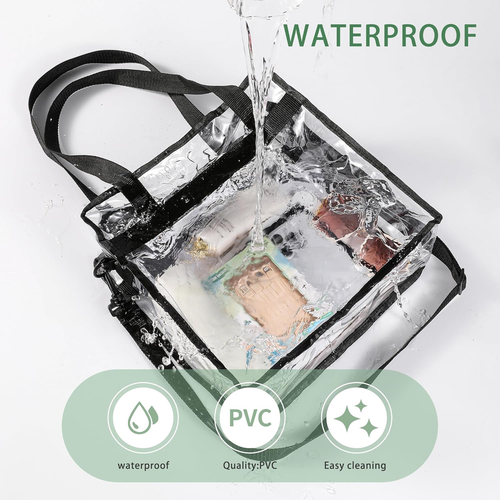 Clear Tote Bag Stadium Event Approved Sports Events Messenger School Work Beach - Picture 5 of 12