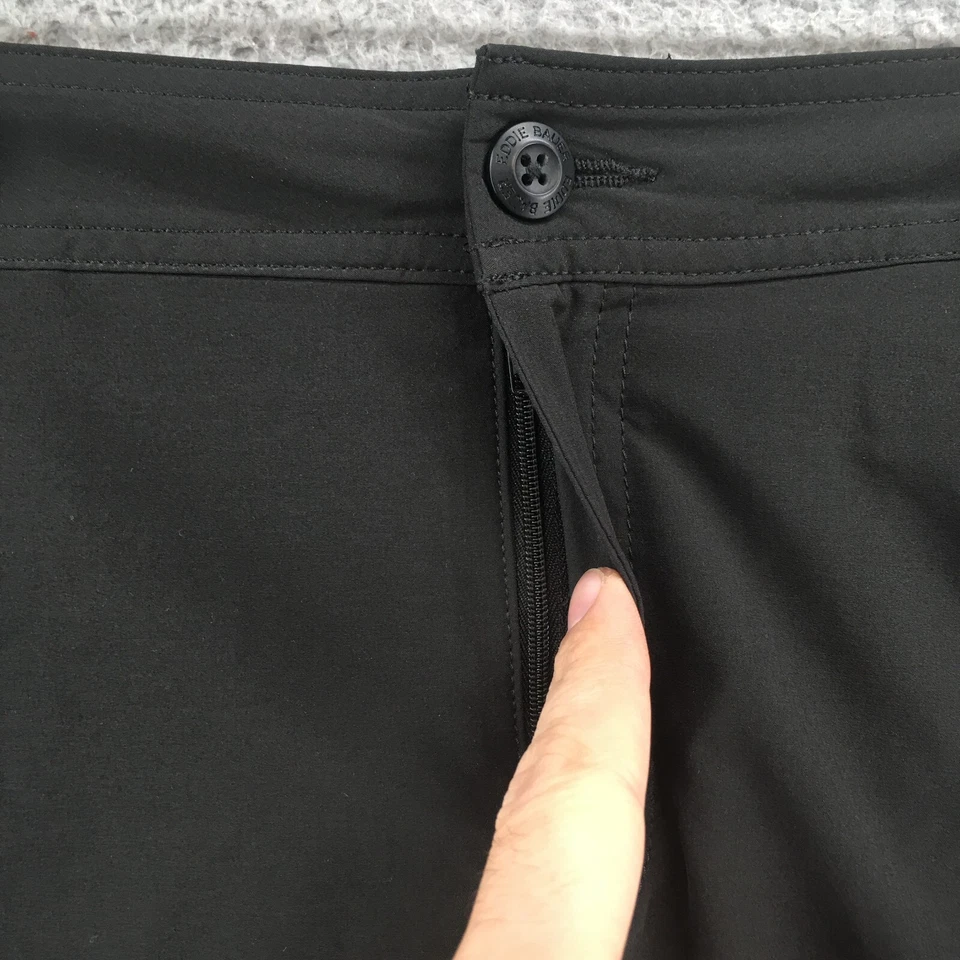 Eddie Bauer 迷你裙女式 12 纯黑色拉链门襟纽扣口袋休闲 — 第 3/4 张图片