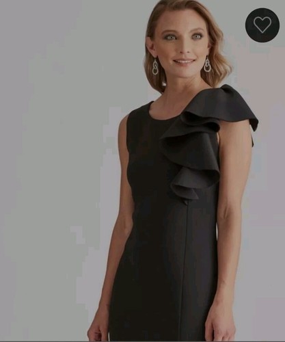 ❤ NEW - Liz Jordan Luxe - Size 18 After Dark Ruffle Scuba Dress - RRP $199.99 ❤ - Picture 7 of 10