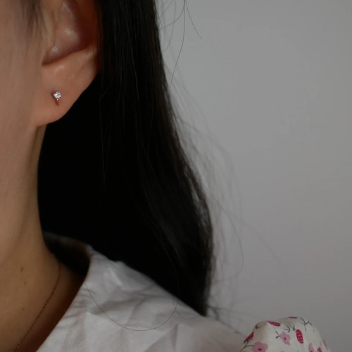 S925 Sterlingsilber 0,10 ct 2,5-3 mm kleine Moissanit Ohrstecker - Bild 3 von 3