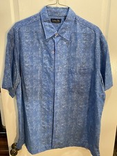 Men's Casual Short Sleeve Dress Shirt - Caribbean Blue
