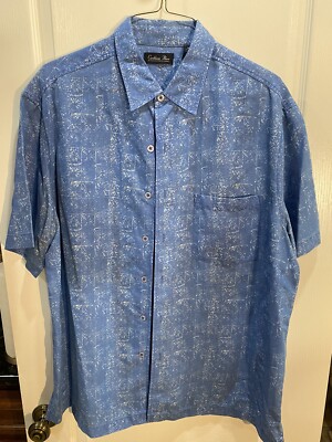 Men's Casual Short Sleeve Dress Shirt - Caribbean Blue | eBay