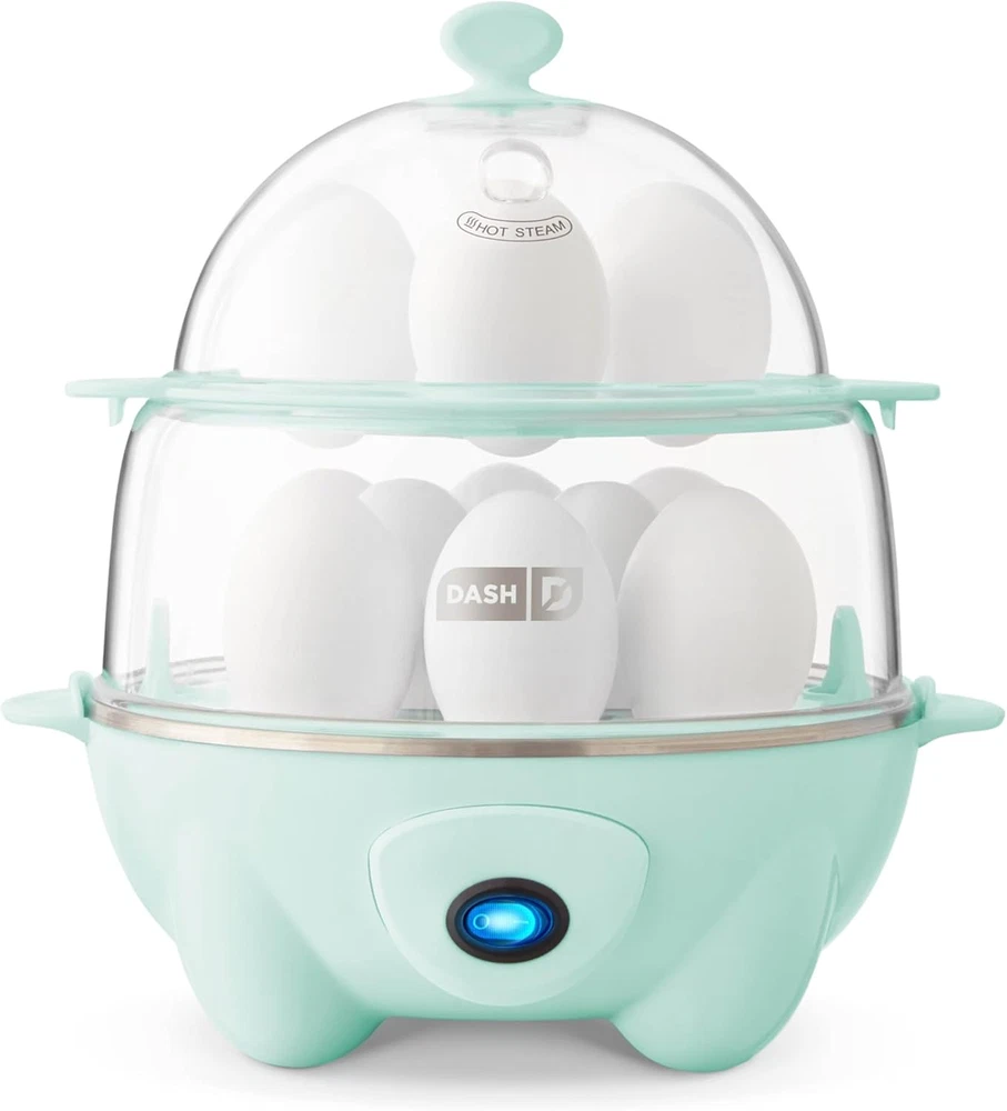 6-in-1 Fast Egg Cooker for Boiled, Poached, Scrambled & Omelets with Steamer