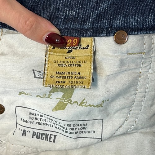 Womens Jeans Bootcut Regular Dark Blue 7 For All Mankind "A" Pocket W29 L32 - Picture 12 of 17