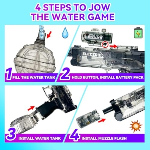 Ultimate Battle Blaster Electric Water Guns with Realistic Gun Muzzle Flame - Picture 4 of 10