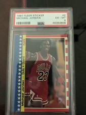 1987 Michael Jordan Fleer Sticker # 2 PSA 6 EX-MT Chicago Bulls #48364606