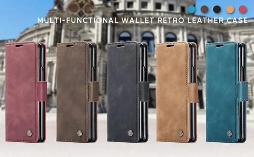 Hülle für Samsung Galaxy Z Fold 5 Leder Kartenfach Wallet Schutz Cover  - Bild 7 von 18