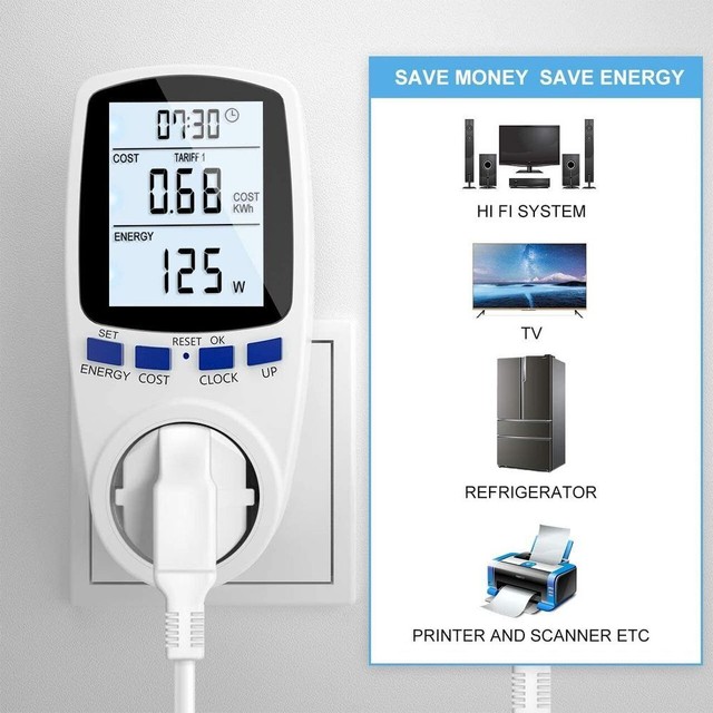 Power meter EU watt meter electricity meter socket energy monitor power consumption- Power meter EU watt meter electricity meter socket energy monitor power consumption-