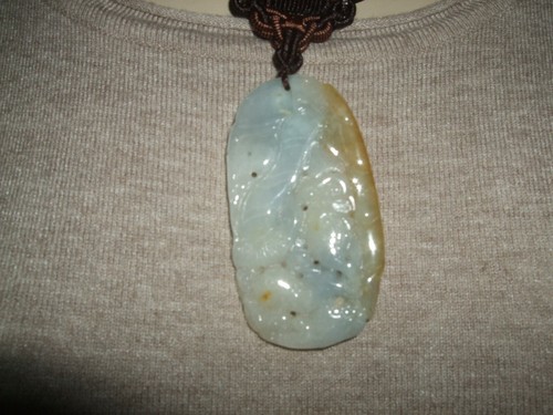 COLLANA GIOIELLO GIADA VERDE JADE CIONDOLO ANTICO STERLING ARGENTO 925 SILVER - Foto 9 di 9