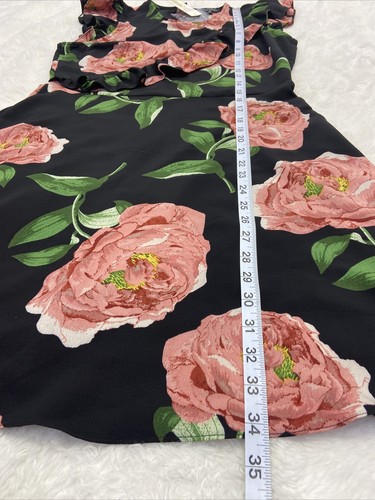 Miss Selfridge Sleeveless Floral Shift Dress sz8 Ruffle front keyhole zip back - Picture 9 of 11