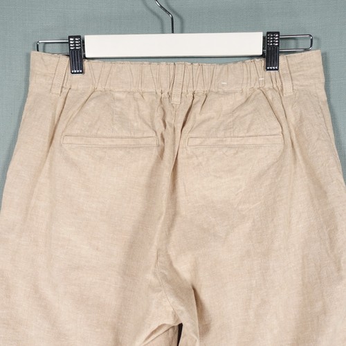 Uniqlo Linen Trousers Mens Medium Beige Pants Lightweight Holiday Beach Rivera - Picture 5 of 24
