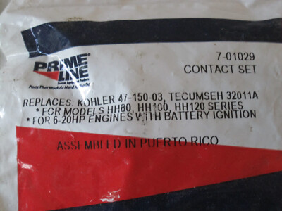Brand New Prime Line 7-01029 Contact Set
