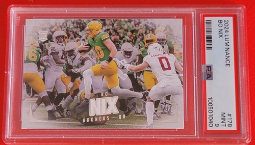 Tarjeta de novato BO NIX PSA como nueva 9 luminancia + tarjeta de radiocontrol de estudio 2024 #d1/1672 BRONCOS - - Imagen 2 de 6