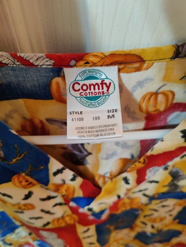 Halloween Comfy Cottons Scrub Top Shirt Size Medium - Picture 2 of 10