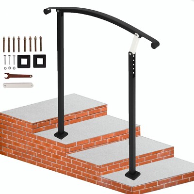 Outdoor Handlauf für 0-3 Stufen Schmiedeeisen Treppengeländer mit Bausatz Nisorpa
