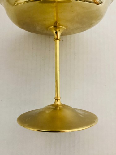 Vintage 24K-Gold plated WMF-IKORA Compote Pedestal Center Piece Candy Dish Bowl - Picture 7 of 10