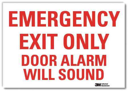 LYLE U7-1086-RD_14X10 Emrgncy Sign,10x14in,Reflective Sheeting 34RJ02 - Picture 2 of 2