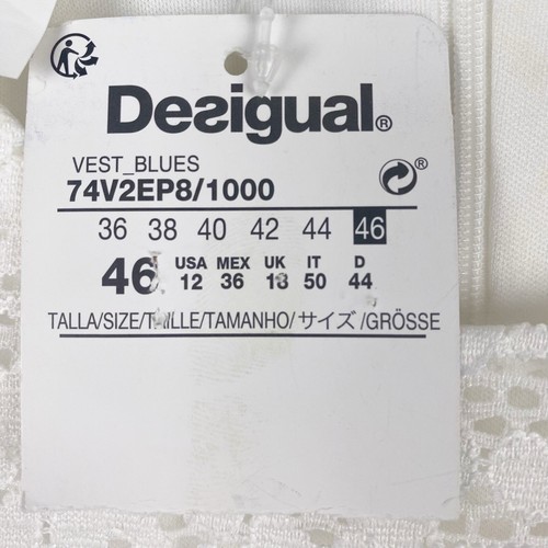 Desigual Lace Floral Overlay Sleeveless Sheath Dress Women Size 12 New - Picture 4 of 6