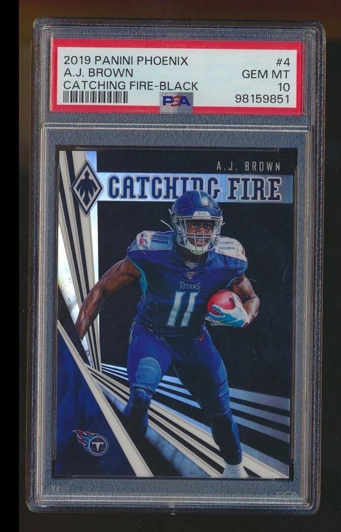 AJ Brown Panini Phoenix Catching Fire #4 Black