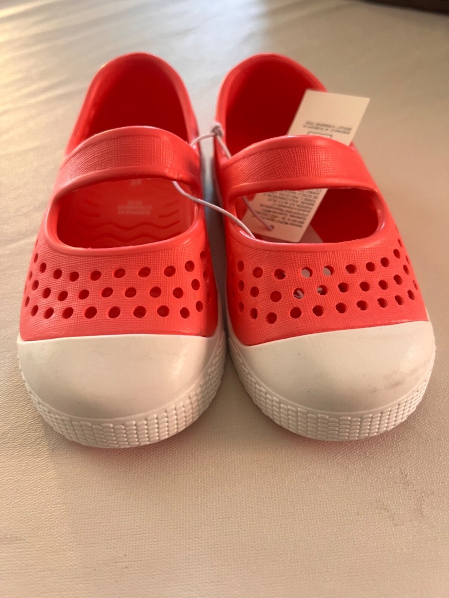 Old Navy Toddler Girls Slip On Rubber Shoes Summer Beach Water White Pink  Sz